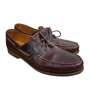 Allen Edmonds Key Largo Boat Shoes Mens Size 12 B Brown Leather Vibram Soles